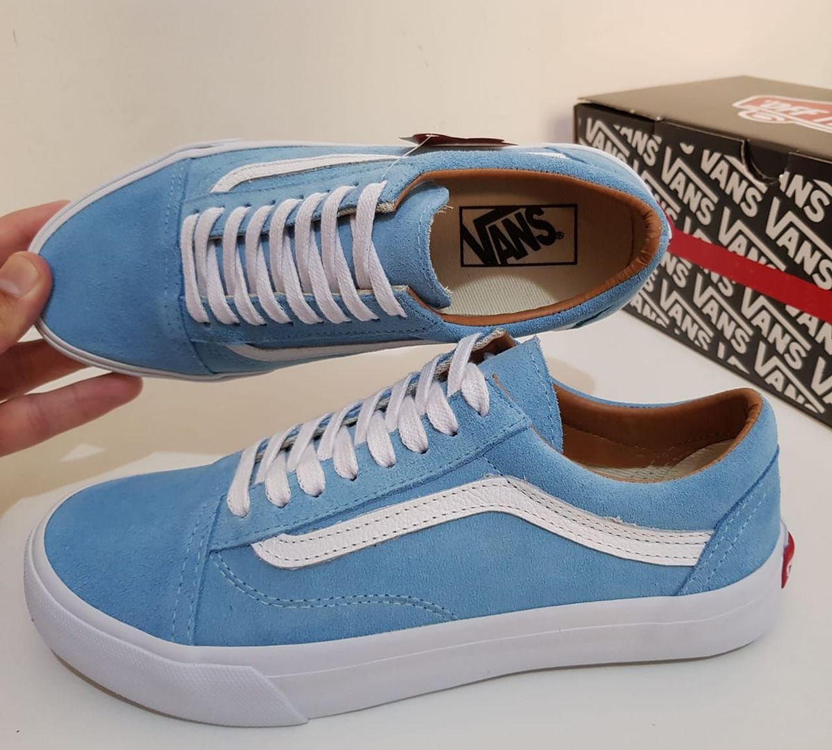 tenis vans azul feminino
