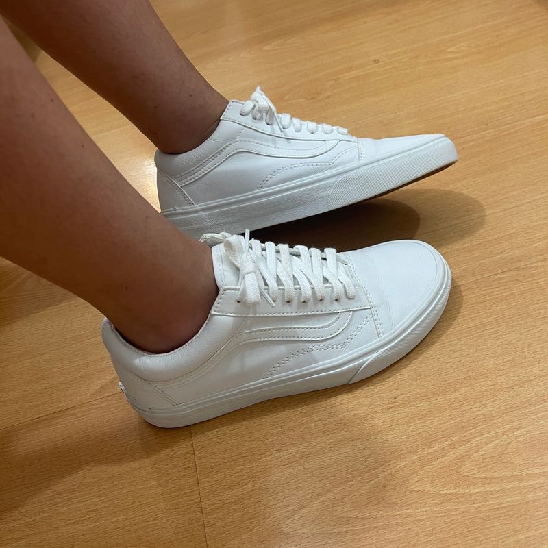Couro TÃªnis Da Vans Branco Tênis Vans Branco, De Couro Tênis