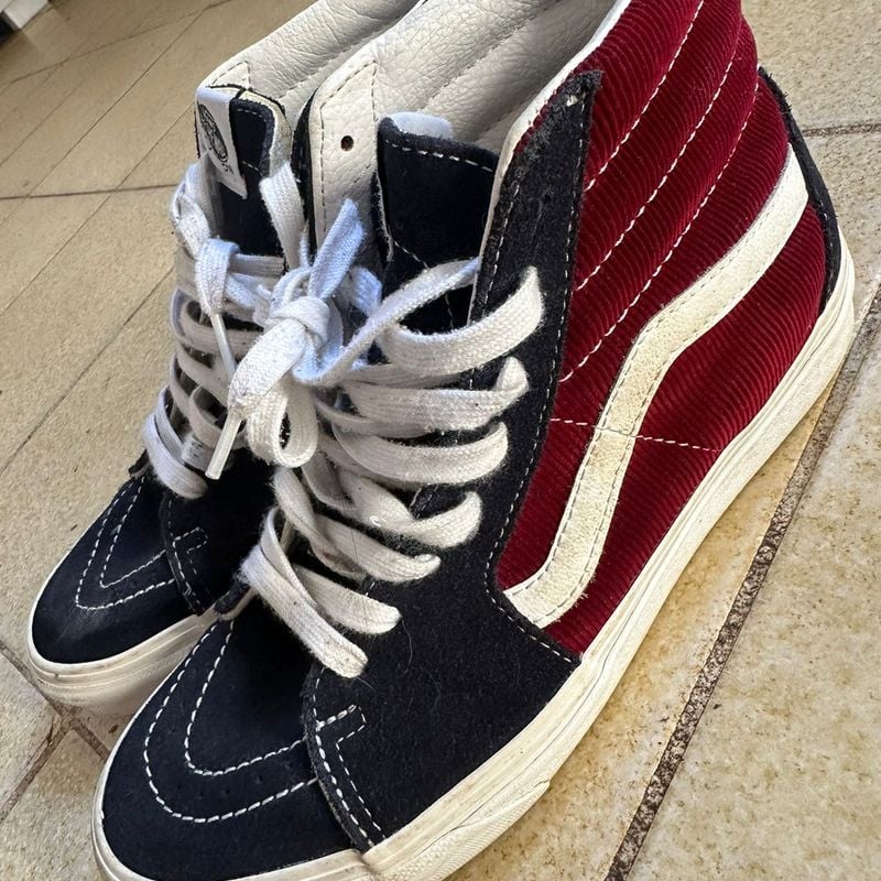 Cano Alto Sapato Vans Vermelho Tenis Vans Cano Alto Preto E