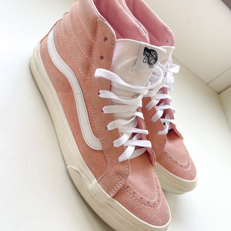 Tenis vans store rosa cano alto