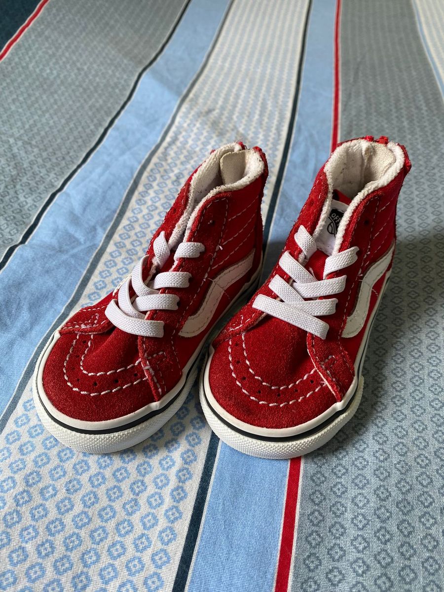 Tenis vans outlet cano alto vermelho