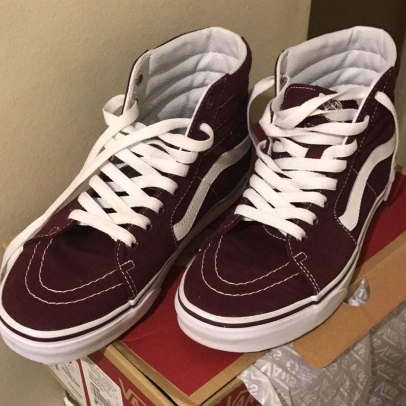 Old Skool Tenis Vinho Feminino Cano Alto Tenis Vans Cano Alto