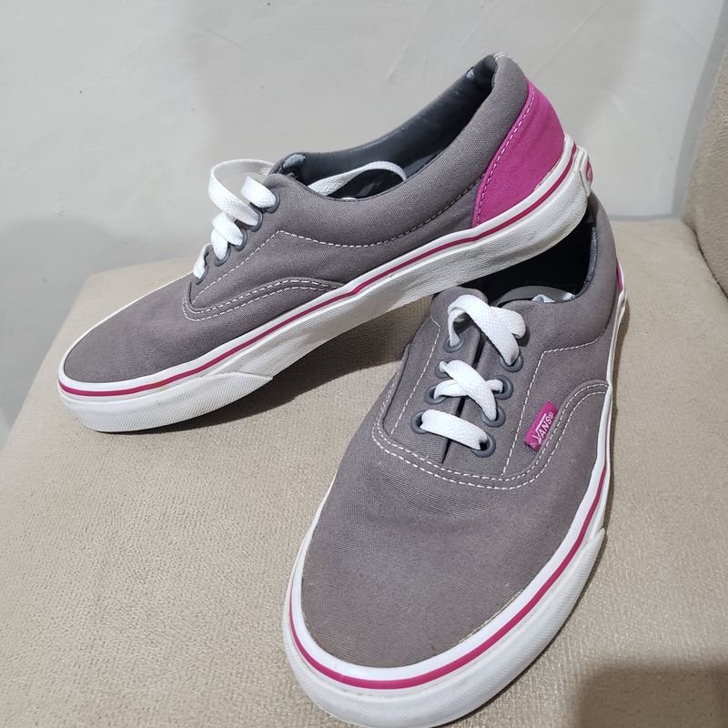 Tênis Vans Casual Cinza e Rosa