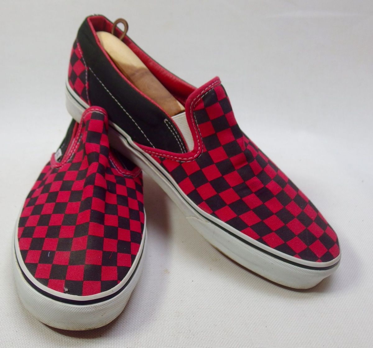 vans slip on xadrez vermelho