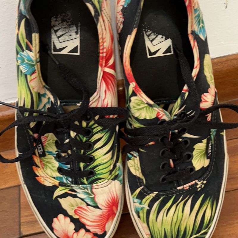 Tênis vans hot sale com flor