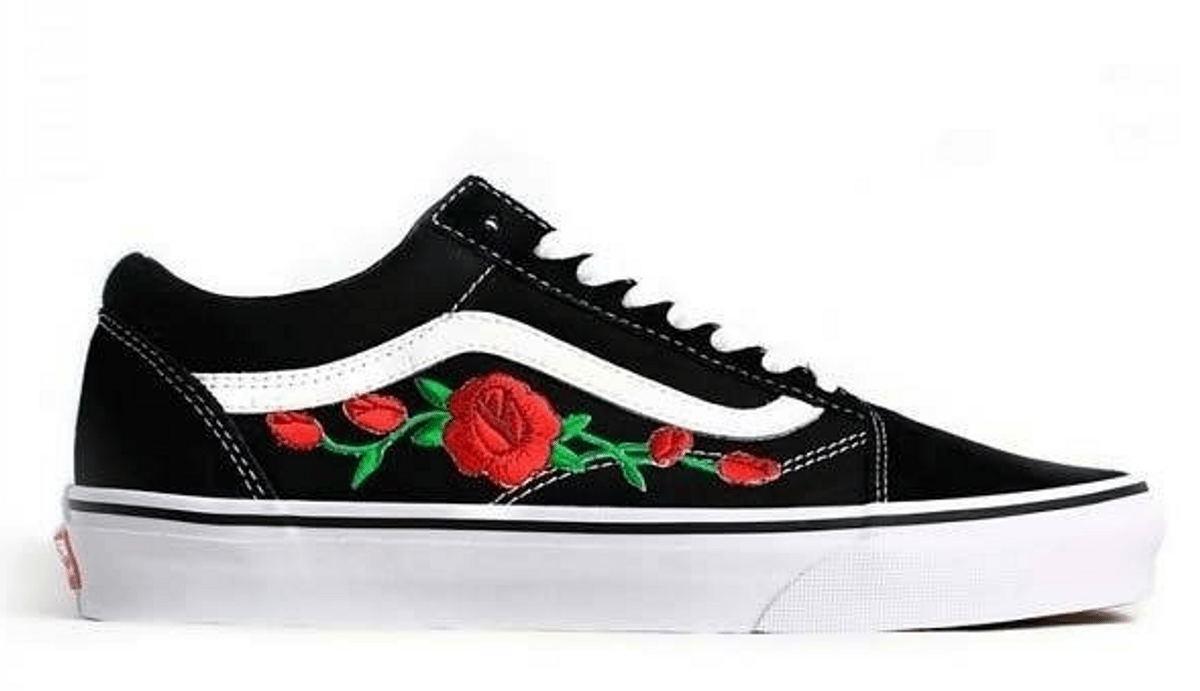 vans feminino com rosas