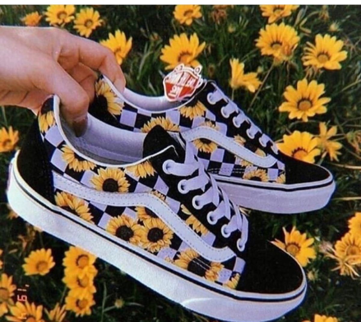 vans amarelo xadrez