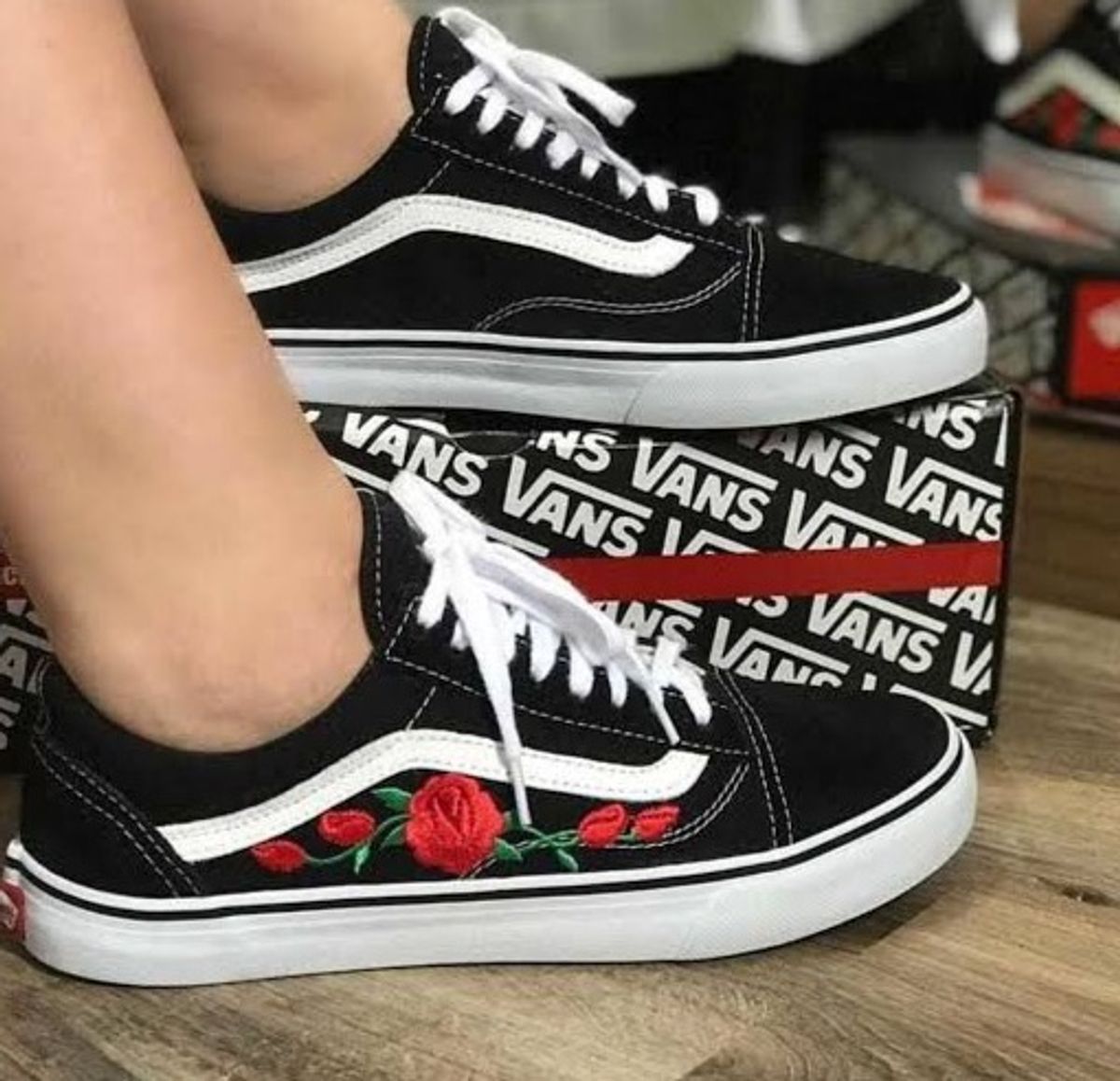 tenis da vans com rosas