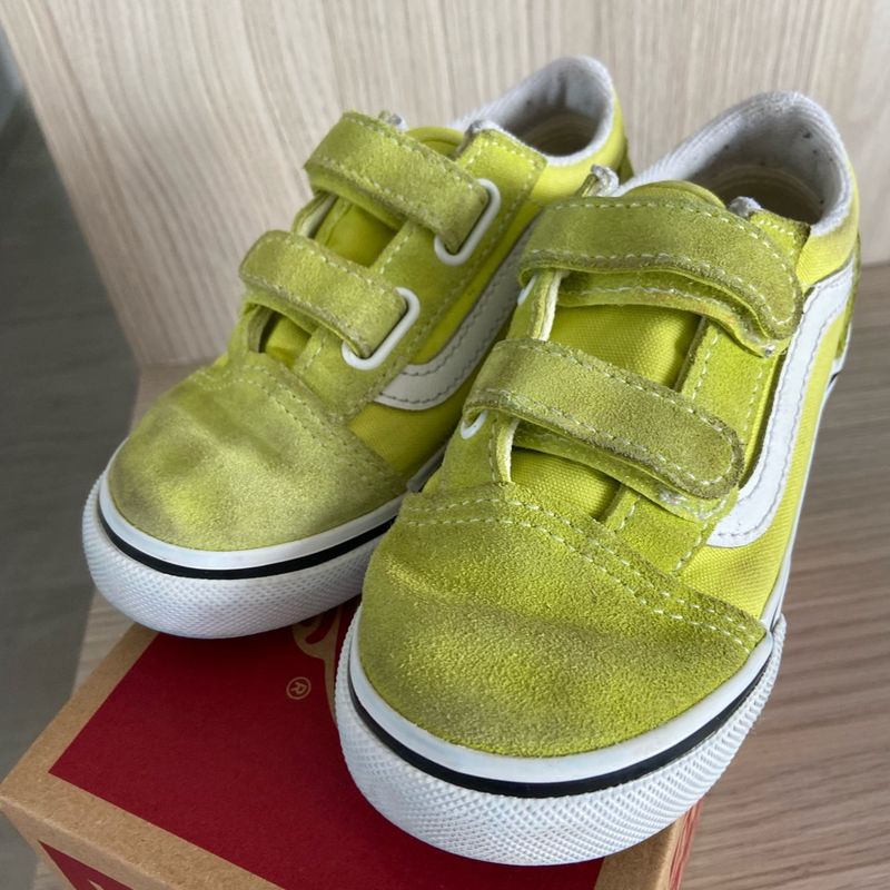 T nis Vans Infantil Verde Lim o Original Cal ado Infantil para Meninos Vans Usado 97355201 enjoei