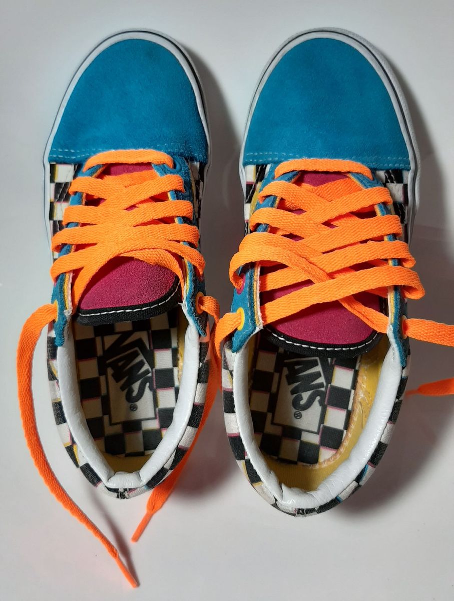 tenis vans xadrez colorido