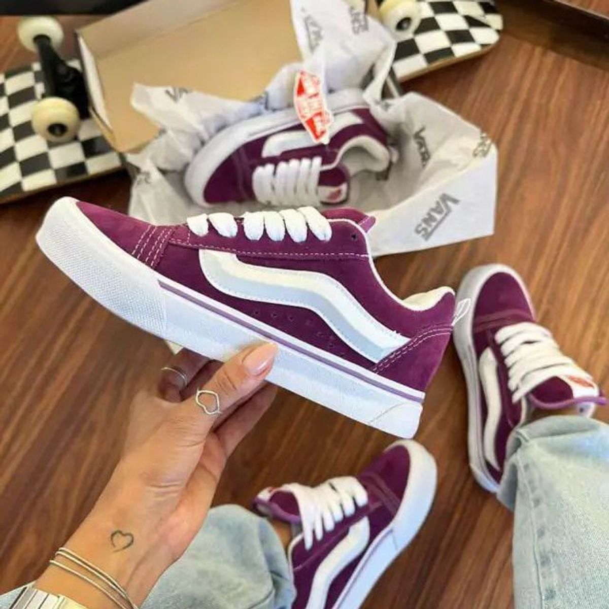 Tênis Vans Knu Skool Bordo | Tênis Feminino Vans Usado 112251165 | enjoei