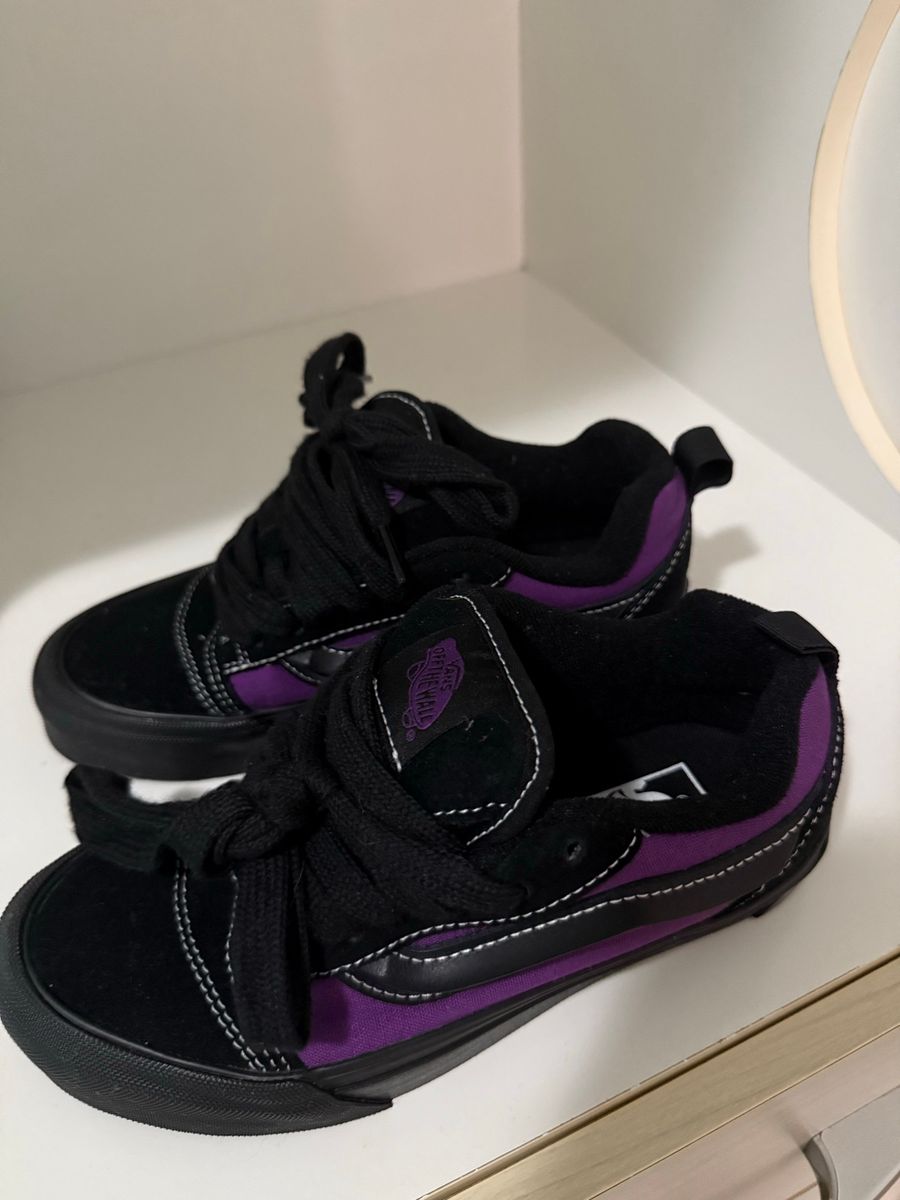 Tênis Vans Knu Skool Preto e Roxo | Tênis Feminino Vans Nunca Usado ...