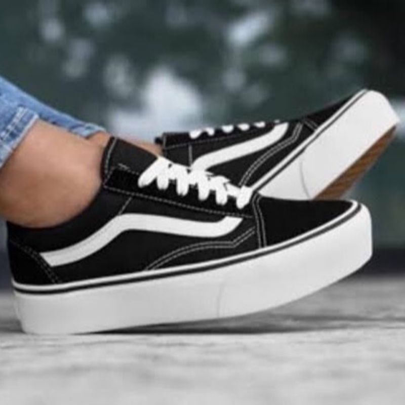 Tênis Feminino Vans Casual Old Skool Preto Branco Tecido Linha Premium  Entrega Imediata em Promoção na Americanas