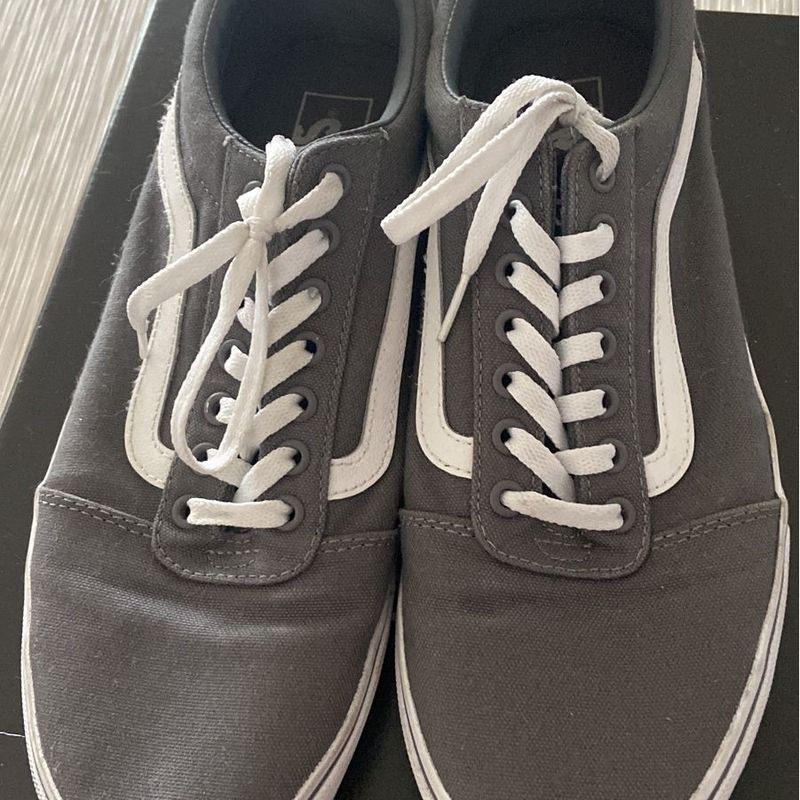 Tênis Vans Cinza com Detalhes  Tênis Feminino Vans Usado 87371208