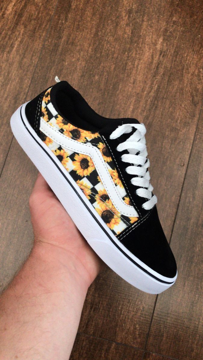 tênis vans de girassol