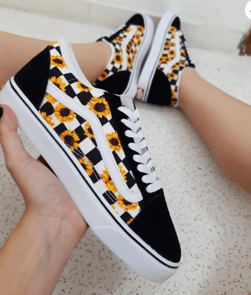 tenis vans feminino girassol