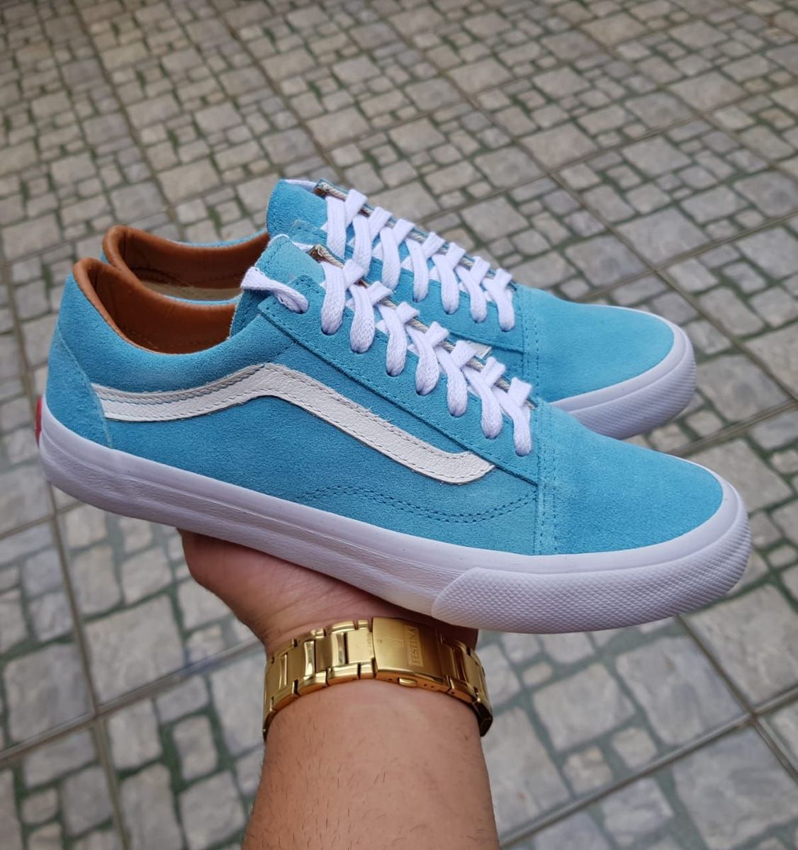 tenis vans old skool feminino azul
