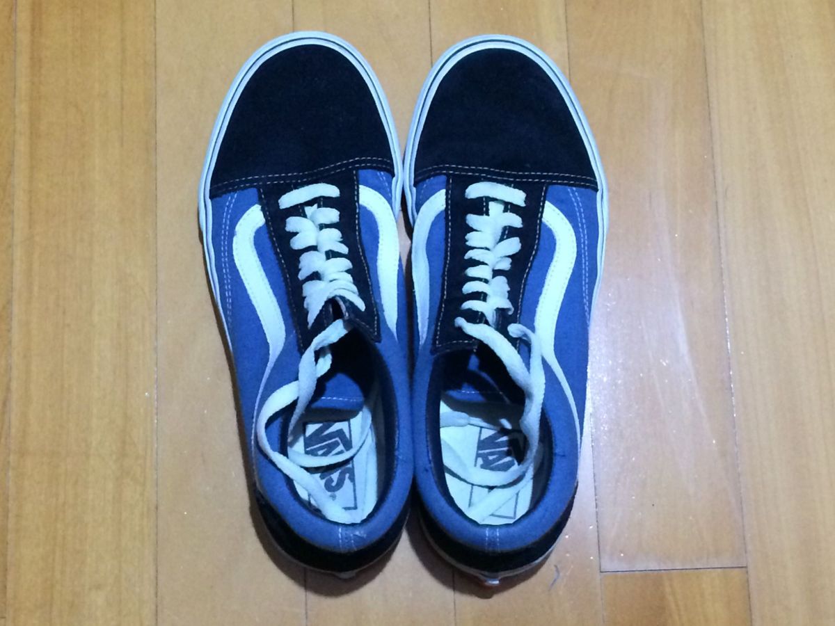 tenis vans old skool azul e preto