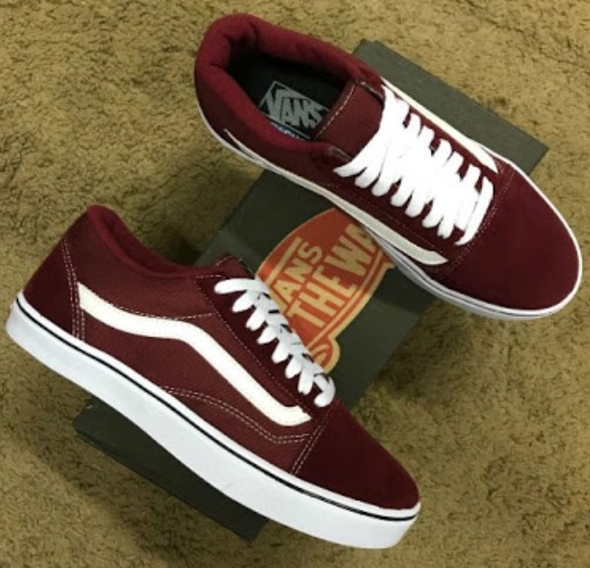 tenis vans old skool bordo