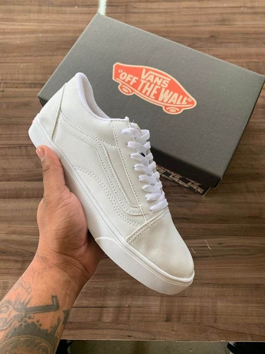 Tênis Vans Old Skool Branco Feminino Novo Na Caixa Ultima Unidade No