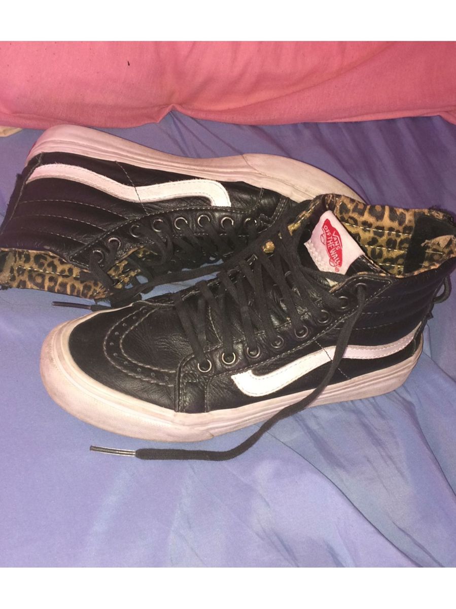 tenis vans cano alto couro