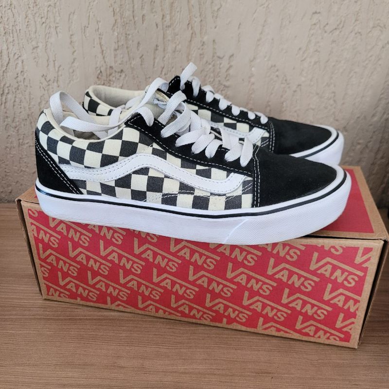 Tênis vans old hot sale skool lite checkerboard