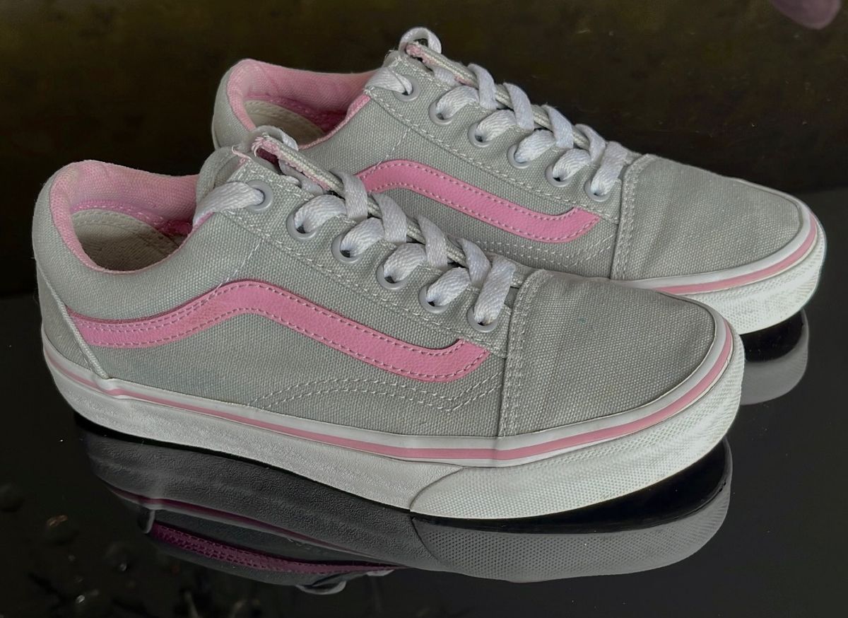 Vans rosa e branco ou verde hot sale e cinza