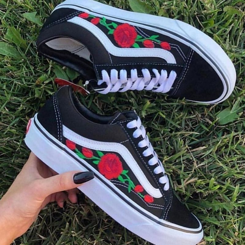 Tenis vans old hot sale skool com flor