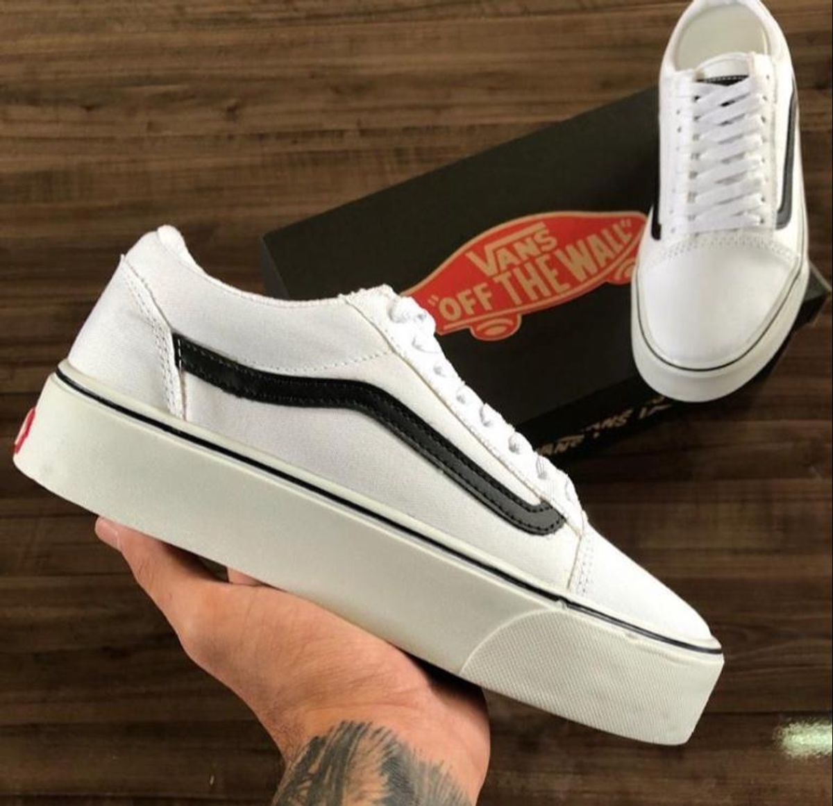 vans branco plataforma