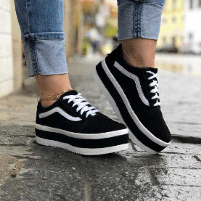 Vans old hotsell skool plataforma feminino