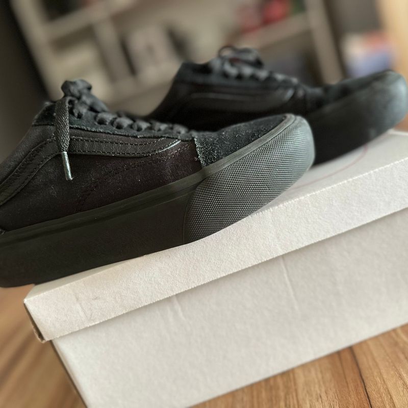 Tênis Vans Old Skool Plataforma Todo Preto Tênis Feminino Vans Usado  97557371 enjoei