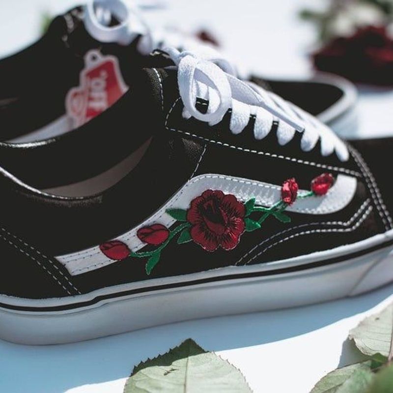 Vans com rosas sales bordadas