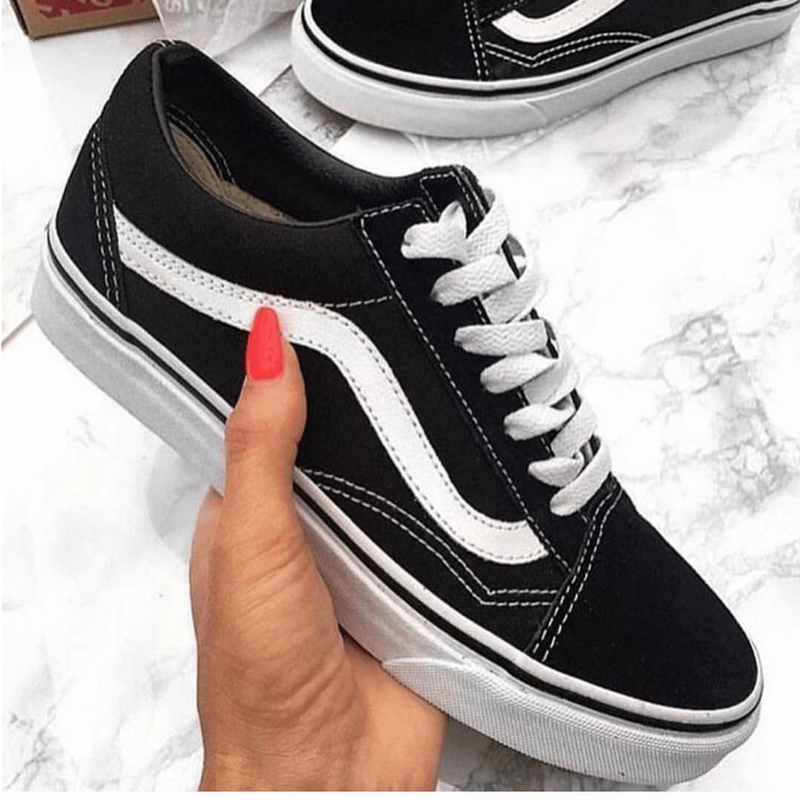 Tênis Feminino Vans Casual Old Skool Preto Branco Tecido Linha Premium  Entrega Imediata em Promoção na Americanas