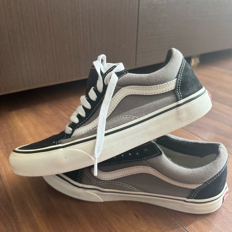 Vans old skool preto fashion e cinza