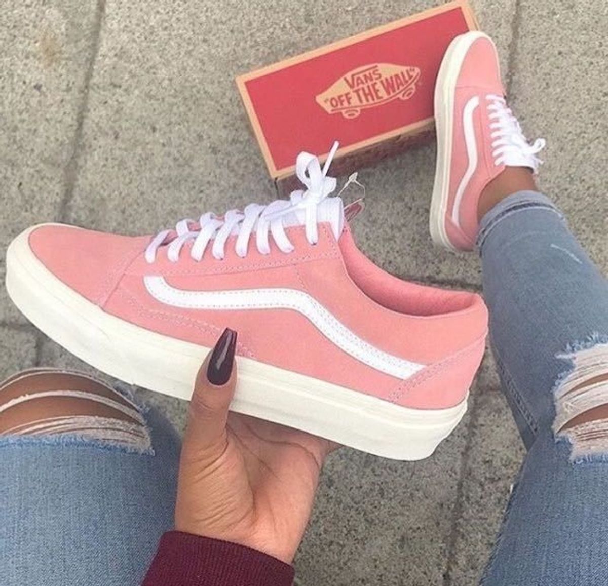 tenis vans old skool rosa original