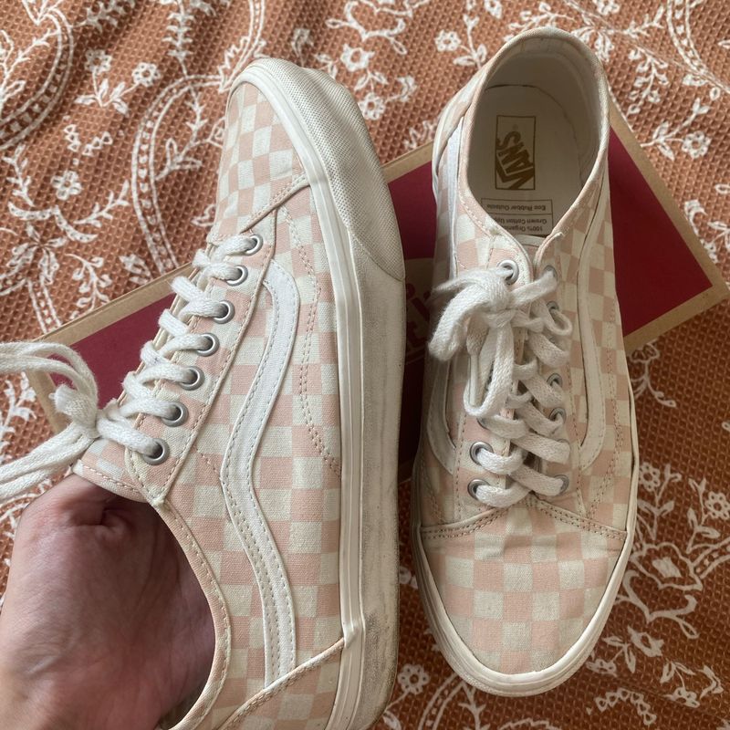 Tenis vans quadriculado clearance rosa