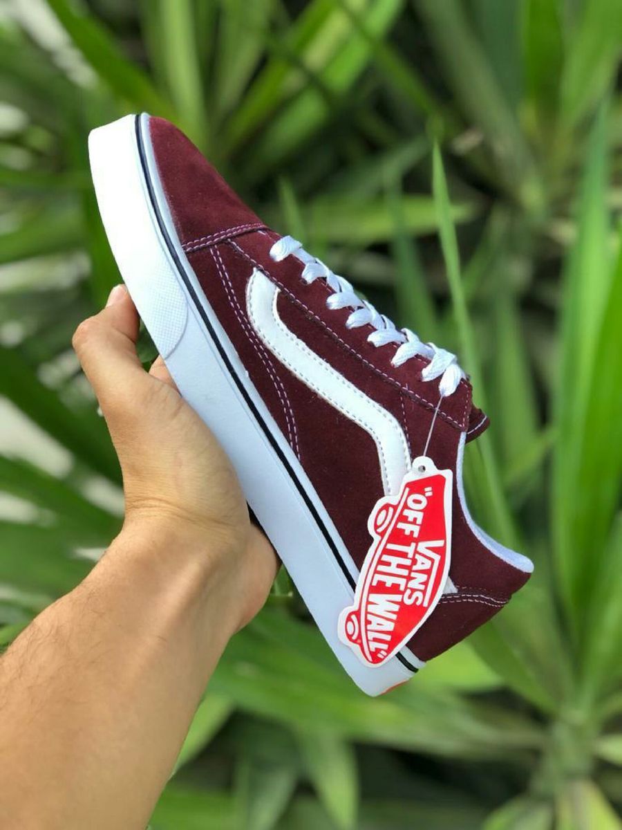 Tênis Vans Old Skool Vinho/bco 37 Tradicional School Van ...