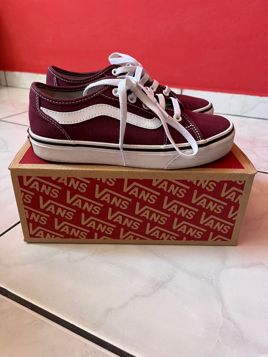 Tenis vans feminino 2024 vinho mercado livre