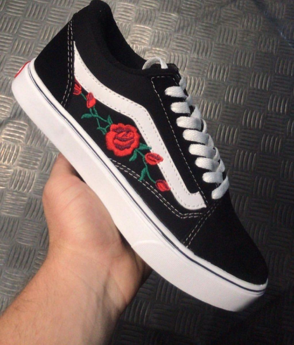 tenis vans florido rosa