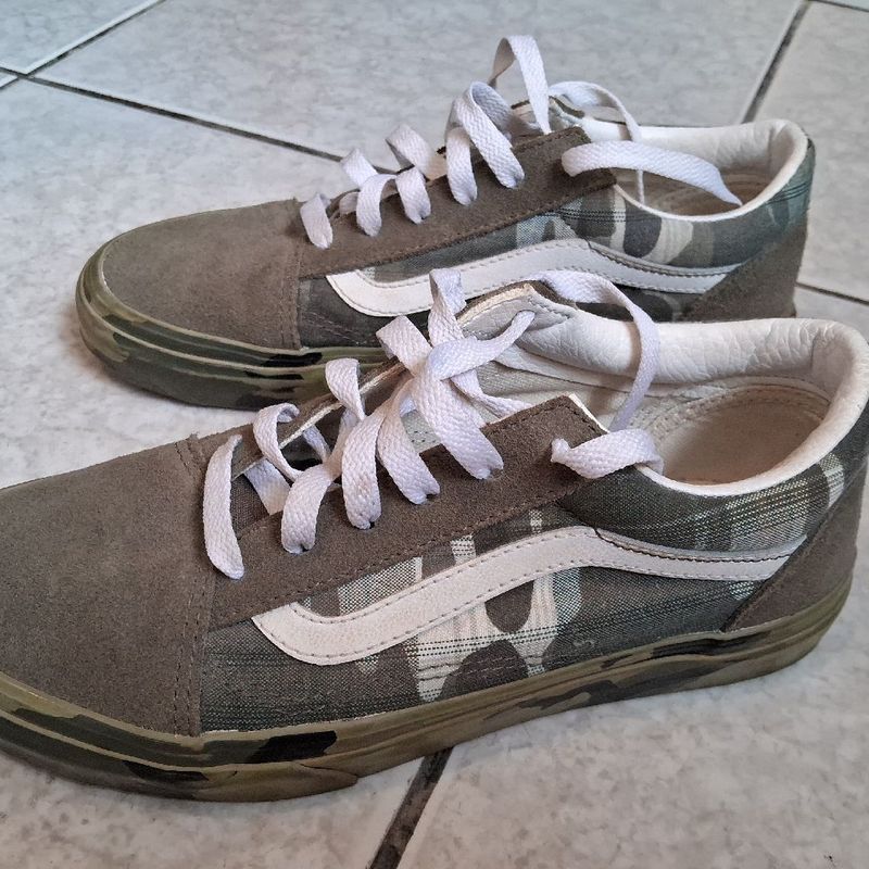 Tenis vans 2024 camuflado cinza