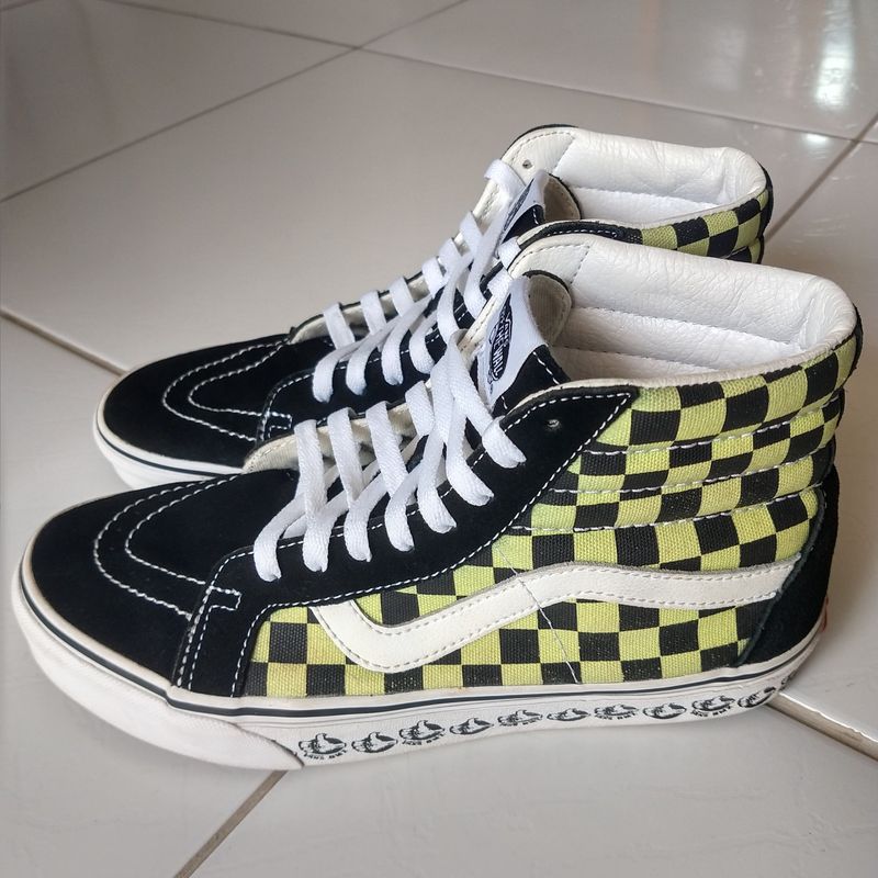 Tênis Cano Vans Quadriculado Cano Alto Xadrez Vans Old Skool
