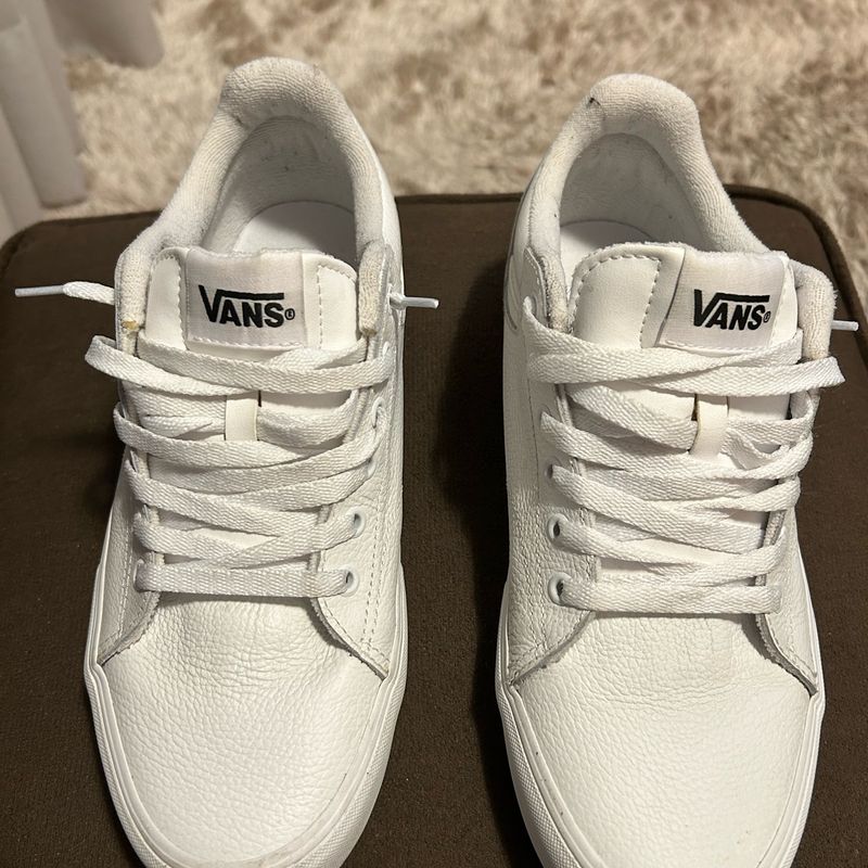 Tênis Vans Original Couro Branco Vans Usado 108153028 enjoei