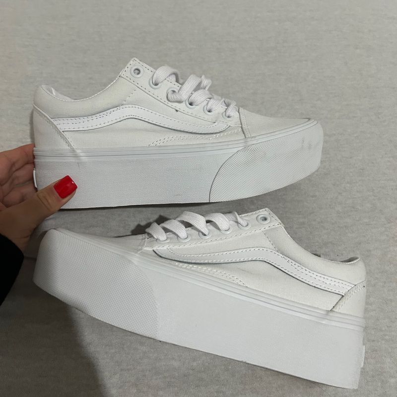 Tênis Vans Plataforma Branco | Tênis Feminino Vans Usado 93936923 | enjoei