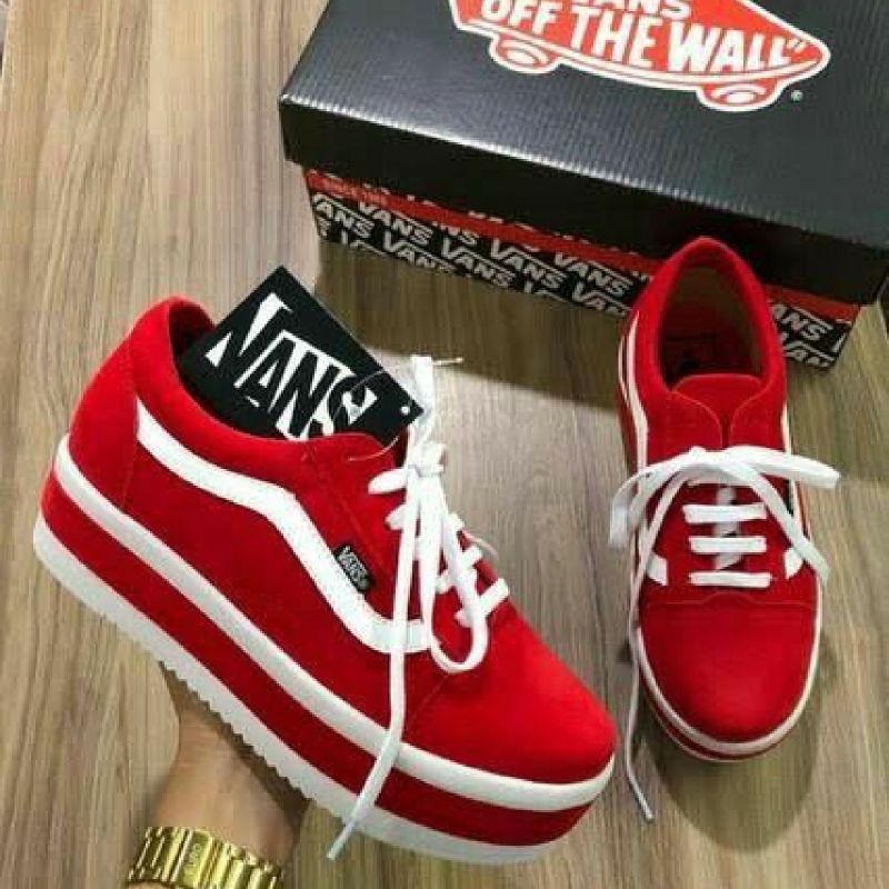 Tenis Vans Plataforma Vermelho 34 Ao 39, Tênis Feminino Vans Nunca Usado  42048127