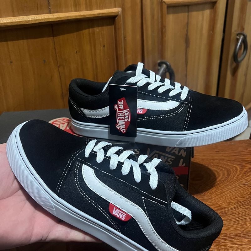 Sepatu Sneakers Vans Preto Masculino Old Skool Vans Authentic