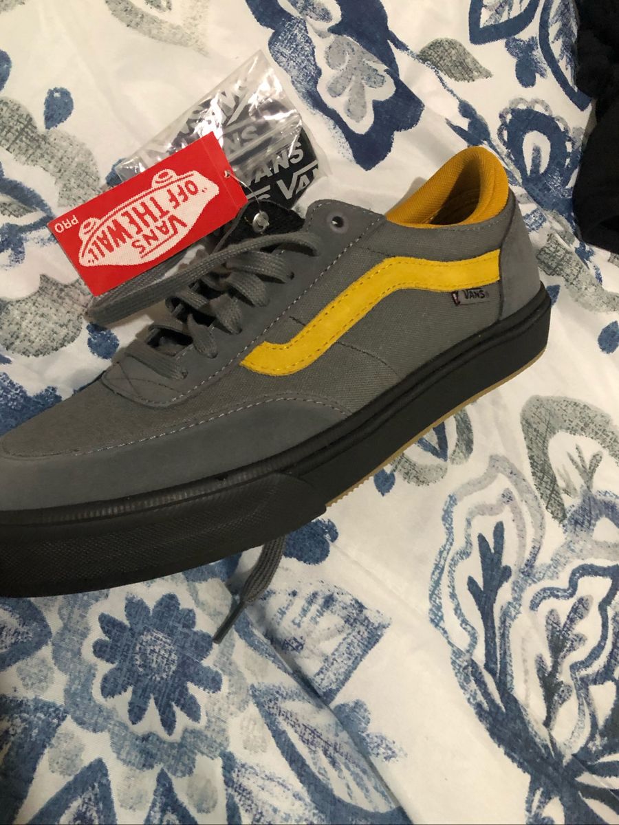 vans xadrez amarelo