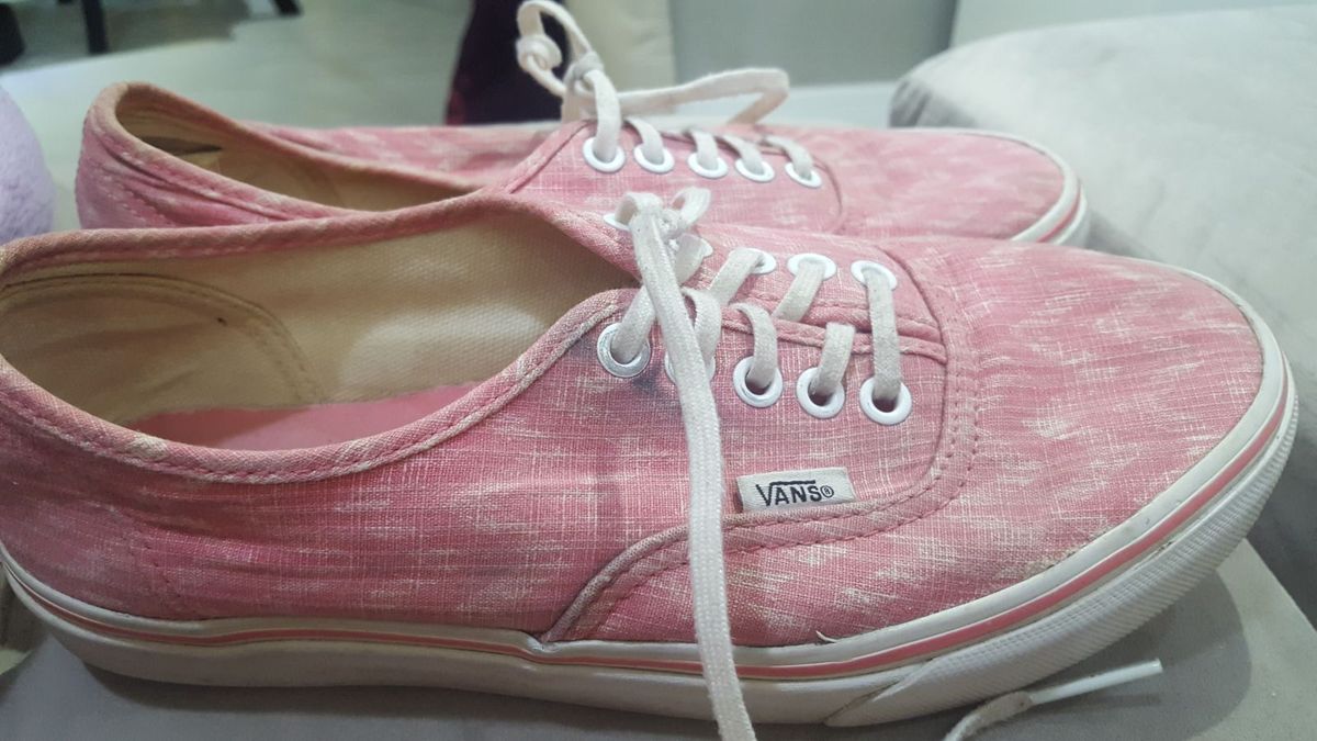 vans rosa bebe e branco