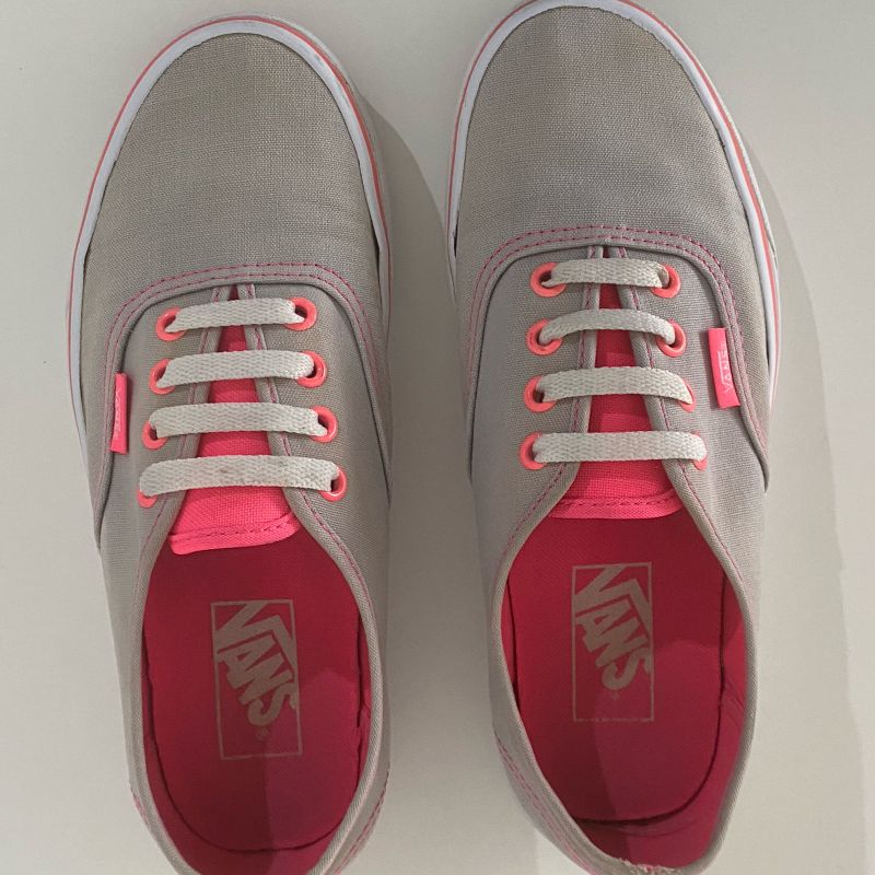 Tênis Vans Cinza e Rosa, Tênis Feminino Vans Usado 39685273