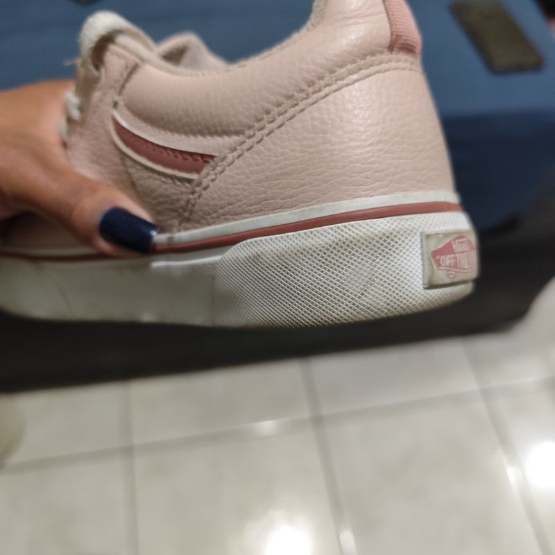 Tênis Vans Seldan Couro Feminino Rosa e Branco Vans Nunca Usado - Main Image