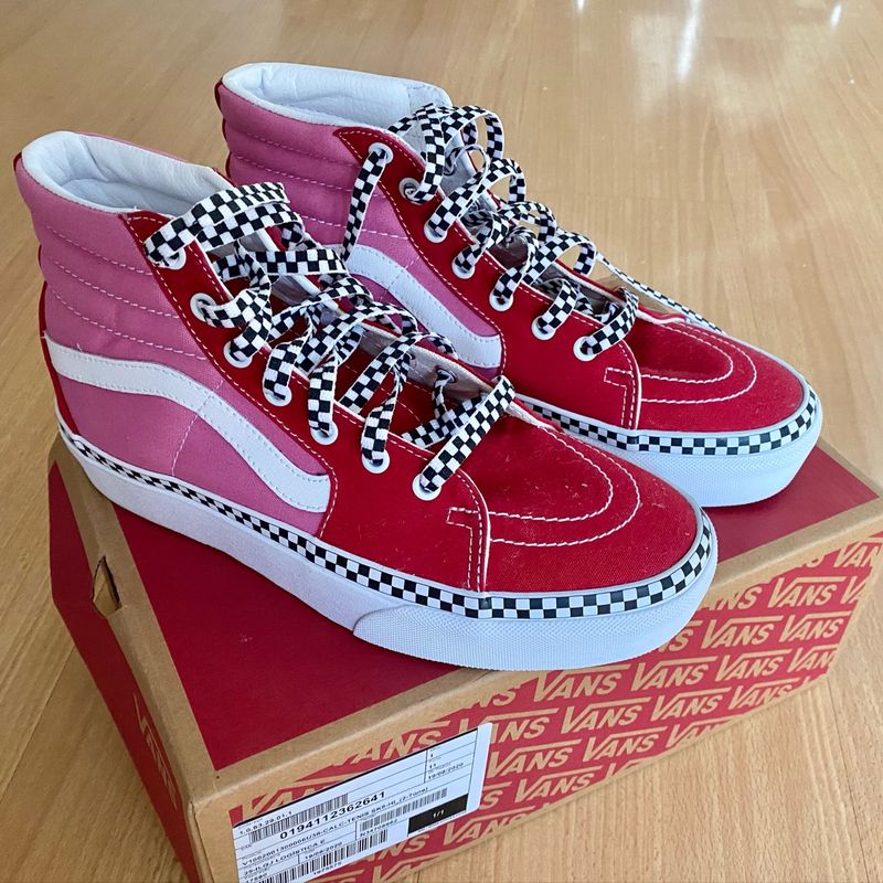 Vans hot sale platform vermelho